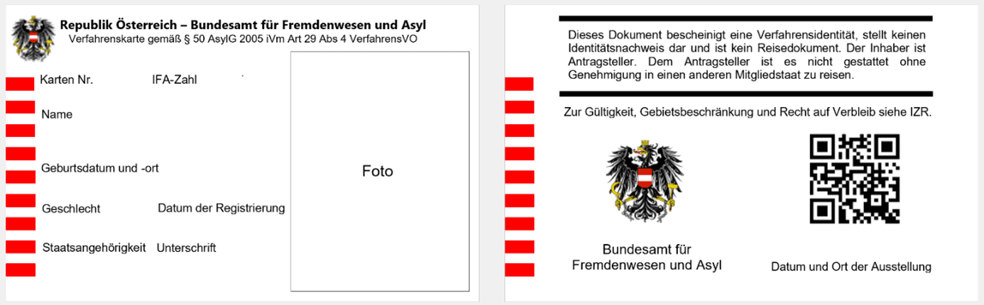 Aufenthaltsberechtigungskarte (weiße Karte)