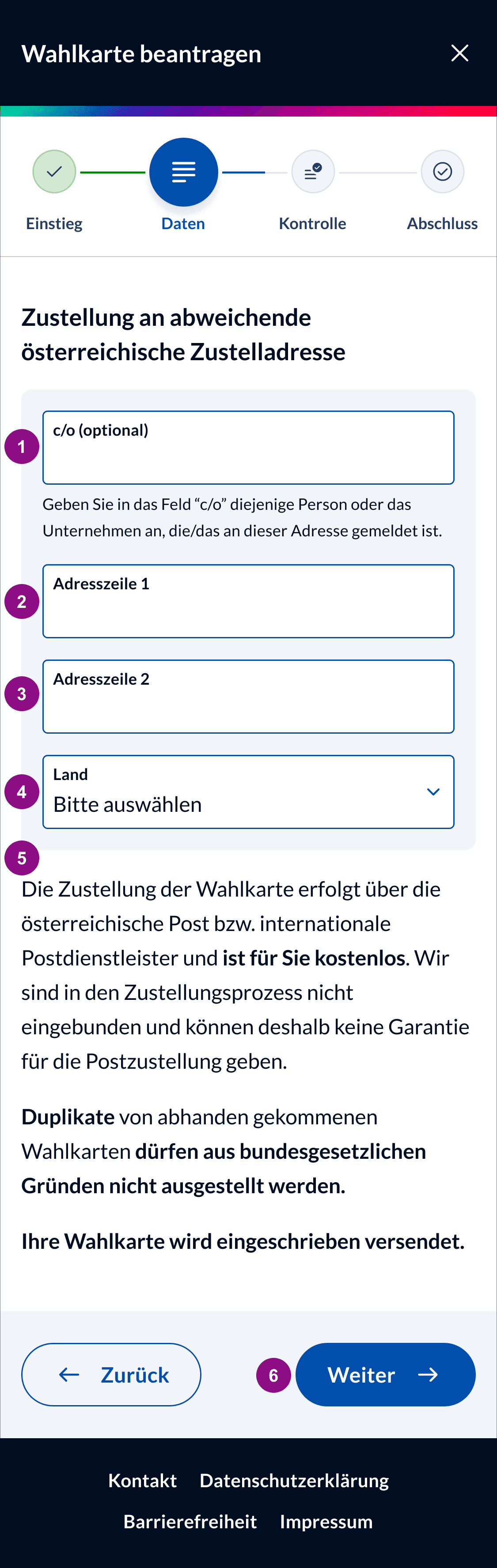 Delivery to a different international address 