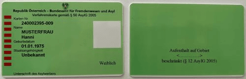 Verfahrenskarte (grüne Karte)