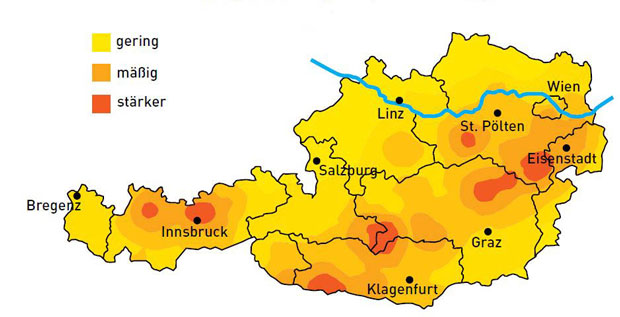 Erdbebengefahr in &Ouml;sterreich