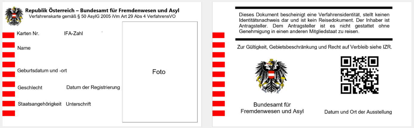 Aufenthaltsberechtigungskarte (weiße Karte)