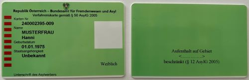 Verfahrenskarte (grüne Karte)